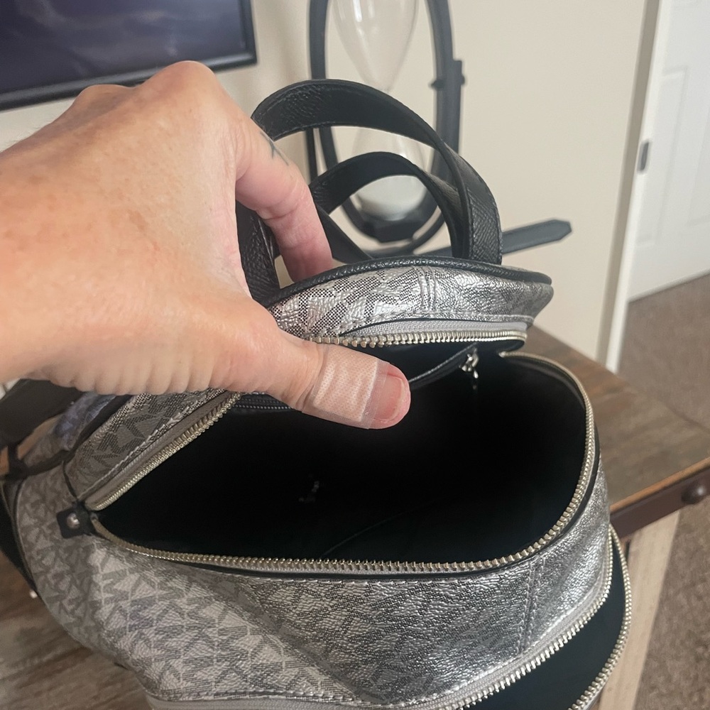 Michael Kors Silver and Black Bag